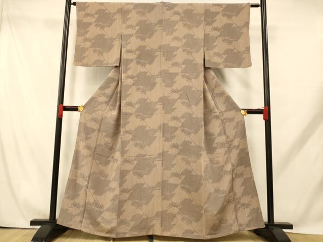平和屋着物■上質な小紋　枝花松皮菱文　正絹　逸品　AABH9234fw