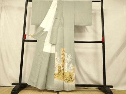 平和屋着物■豪華色留袖　駒刺繍　草花色紙文　暈し染め　金彩　正絹　逸品　AABH9236fw