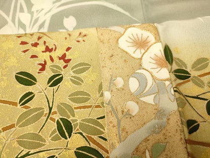 平和屋着物■豪華色留袖　駒刺繍　草花色紙文　暈し染め　金彩　正絹　逸品　AABH9236fw