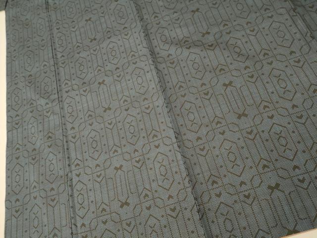 平和屋着物■本場大島紬　7マルキ　幾何学文様　正絹　逸品　AABH9249fw