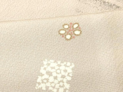 平和屋着物■上質な小紋　霞舞花文　正絹　逸品　AABH9252fw