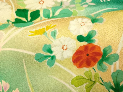 平和屋着物■訪問着 草花文 暈し染め 正絹 逸品 AABH9256fw
