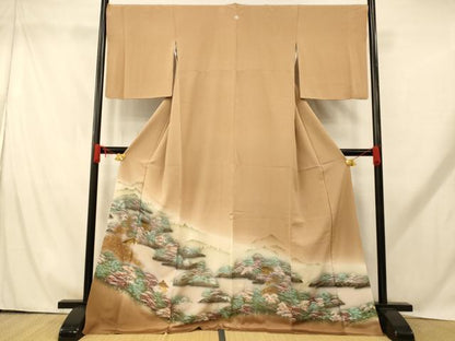 平和屋着物■豪華色留袖 手描き 風景文 暈し染め 金彩 正絹 逸品 AABH9260fw