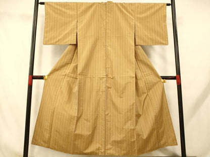 平和屋着物■上質な紬 縞 正絹 逸品 AABH9264fw