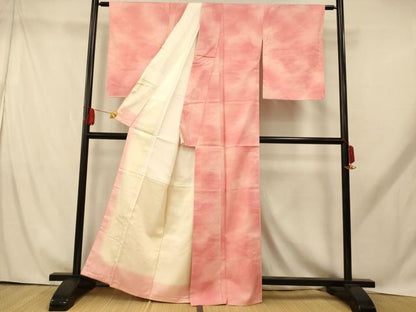 平和屋着物■上質な紬 霞文 暈し染め 正絹 逸品 未使用 AABH9266fw