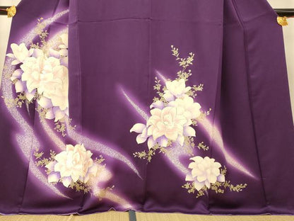 平和屋着物■豪華色留袖 駒刺繍 草花文 暈し染め 銀彩 やまと誂製 正絹 逸品 AABH9267fw