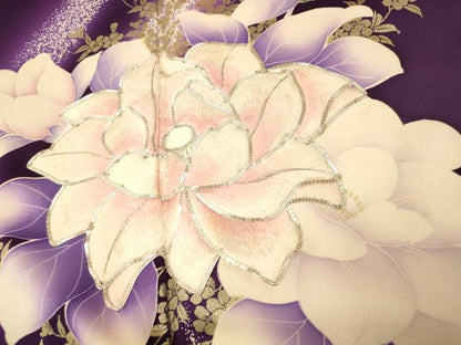 平和屋着物■豪華色留袖 駒刺繍 草花文 暈し染め 銀彩 やまと誂製 正絹 逸品 AABH9267fw