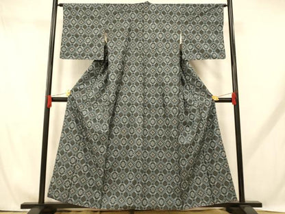 平和屋着物■本場村山大島紬 花菱文 正絹 逸品 AABH9270fw