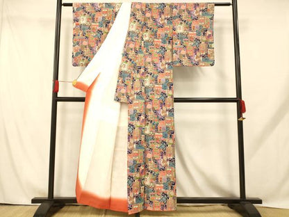 平和屋着物■上質な小紋 鳳凰更紗花文 正絹 逸品 AABH9273fw
