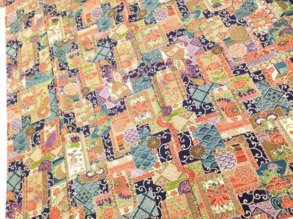平和屋着物■上質な小紋 鳳凰更紗花文 正絹 逸品 AABH9273fw