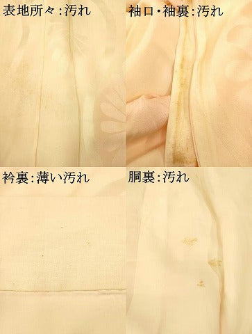 平和屋着物■長襦袢 袷 立涌花地紋 暈し染め 正絹 逸品 AABH9276fw