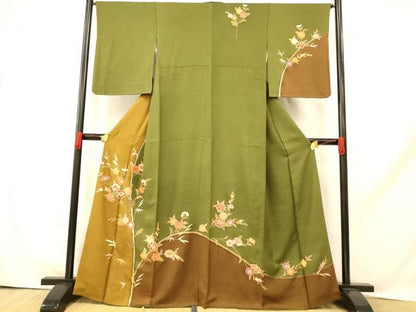 平和屋着物■訪問着 更紗花文 金彩 正絹 逸品 AABH9278fw