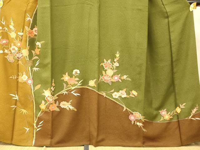 平和屋着物■訪問着 更紗花文 金彩 正絹 逸品 AABH9278fw