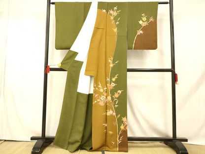 平和屋着物■訪問着 更紗花文 金彩 正絹 逸品 AABH9278fw