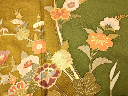平和屋着物■訪問着 更紗花文 金彩 正絹 逸品 AABH9278fw