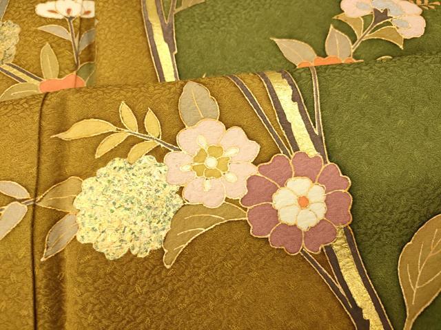平和屋着物■訪問着 更紗花文 金彩 正絹 逸品 AABH9278fw