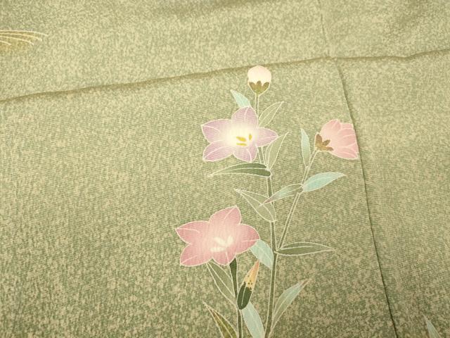 平和屋着物■訪問着 作家物 草花文 たたき染め 正絹 逸品 AABH9279fw