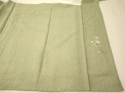平和屋着物■訪問着 作家物 草花文 たたき染め 正絹 逸品 AABH9279fw