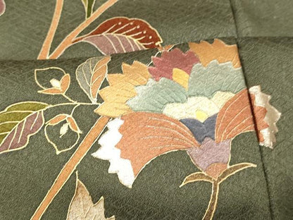 平和屋着物■訪問着 更紗花文 暈し染め 正絹 逸品 AABH9282fw