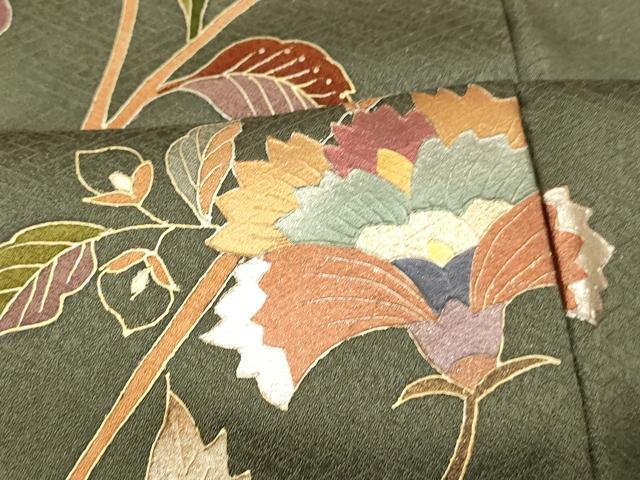 平和屋着物■訪問着 更紗花文 暈し染め 正絹 逸品 AABH9282fw
