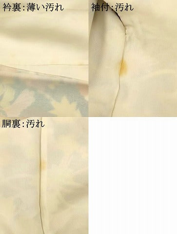 平和屋着物■小紋 草花文 洗える着物 未使用 AABH9283fw