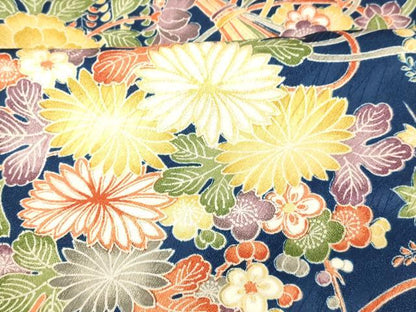 平和屋着物■小紋 草花文 洗える着物 未使用 AABH9283fw