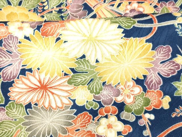 平和屋着物■小紋 草花文 洗える着物 未使用 AABH9283fw