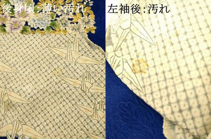 平和屋着物■上質な小紋　折り鶴草花文　金彩　正絹　逸品　AABH9295fw