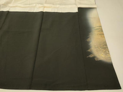 平和屋着物■豪華黒留袖　駒刺繍　御所車流水文　暈し染め　金銀彩　正絹　逸品　AABH9297fw