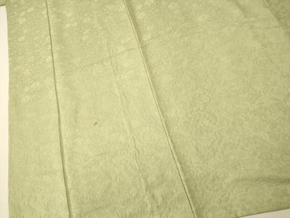 平和屋着物■上質な色無地 辻が花地紋 若葉色 正絹 逸品 AABH9299fw