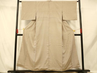 平和屋着物■上質な小紋 格子 正絹 逸品 AABH9306fw