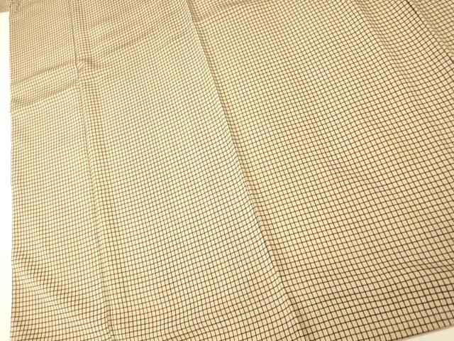 平和屋着物■上質な小紋 格子 正絹 逸品 AABH9306fw