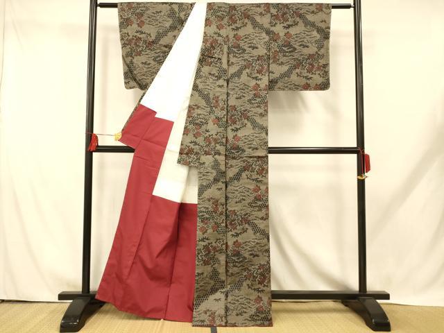平和屋着物■上質な紬　松竹梅　正絹　逸品　未使用　AABH9307fw