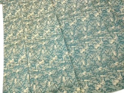 平和屋着物■上質な小紋　寿光織　横段風景文　正絹　逸品　AABH9312fw