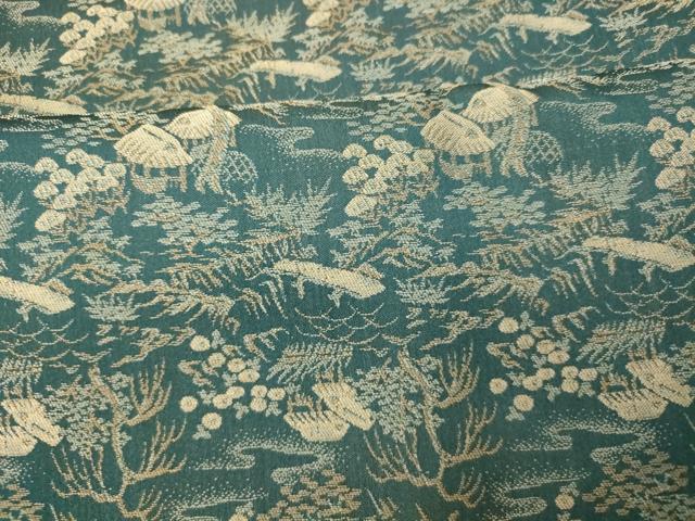 平和屋着物■上質な小紋　寿光織　横段風景文　正絹　逸品　AABH9312fw