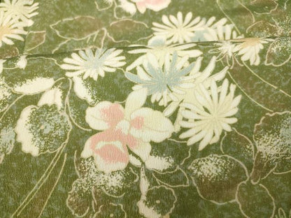 平和屋着物■小紋　草花文　たたき染め　洗える着物　AABH9317fw
