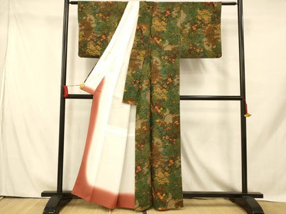 平和屋着物■小紋 風景文 洗える着物 AABH9323fw