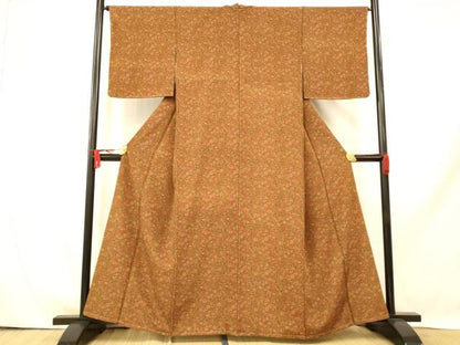 平和屋着物■上質な小紋　更紗花鳥文　正絹　逸品　未使用　AABH9327fw