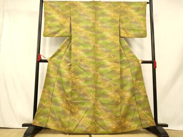 平和屋着物■小紋 道長更紗花文 暈し染め 洗える着物 AABH9328fw
