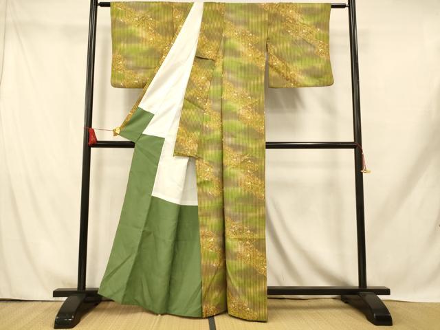 平和屋着物■小紋 道長更紗花文 暈し染め 洗える着物 AABH9328fw