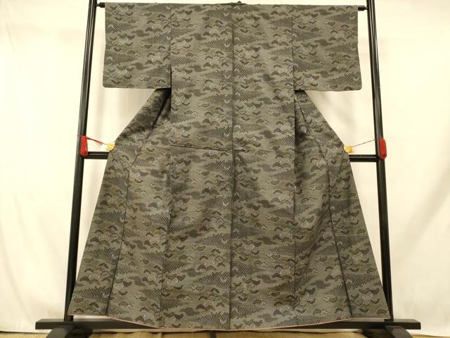 平和屋着物■上質な紬　吉祥松文　正絹　逸品　AABH9331fw