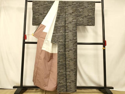 平和屋着物■上質な紬　吉祥松文　正絹　逸品　AABH9331fw