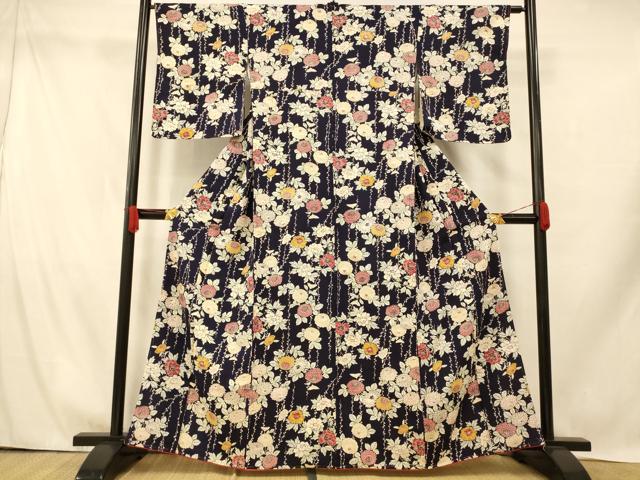 平和屋着物■上質な小紋　草花文　正絹　逸品　未使用　AABH9332fw