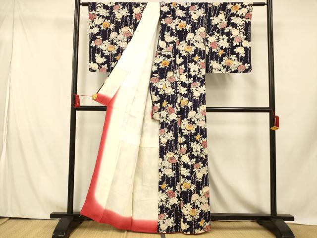 平和屋着物■上質な小紋　草花文　正絹　逸品　未使用　AABH9332fw