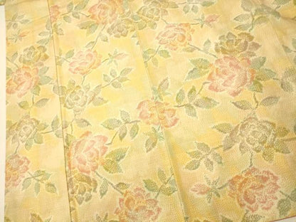 平和屋着物■上質な紬　枝花文　正絹　逸品　AABH9334fw