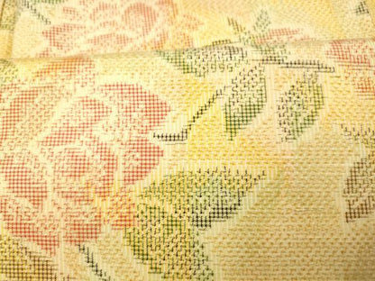 平和屋着物■上質な紬　枝花文　正絹　逸品　AABH9334fw