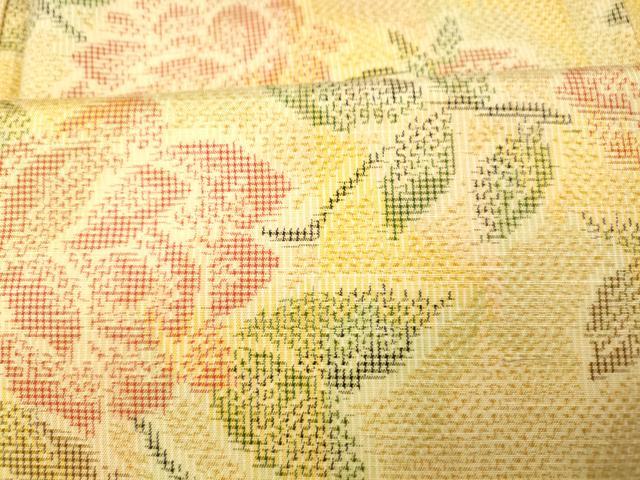 平和屋着物■上質な紬　枝花文　正絹　逸品　AABH9334fw
