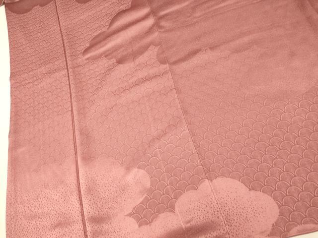 平和屋着物■無地絵羽訪問着 青海波地紋 桃色 正絹 逸品 AABH9339fw