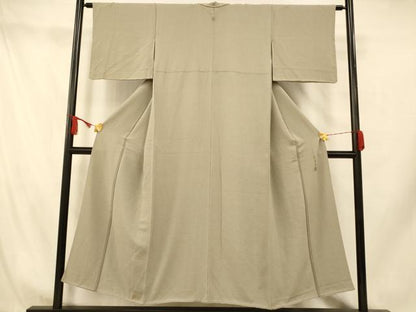 平和屋着物■上質な色無地 作家物 幻の染 岩石染 利休白茶色 正絹 逸品 AABH9341fw