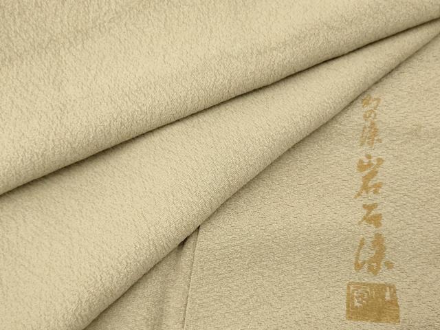 平和屋着物■上質な色無地 作家物 幻の染 岩石染 利休白茶色 正絹 逸品 AABH9341fw